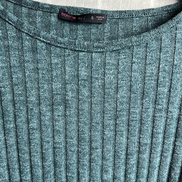 Fraiche By J Tie Front Long Sleeve Dress In Heather Green size S - Picture 6 of 8